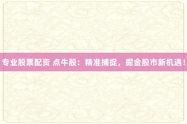 专业股票配资 点牛股：精准捕捉，掘金股市新机遇！