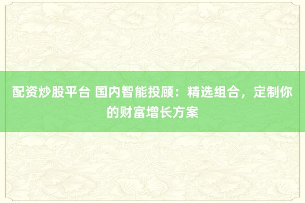 配资炒股平台 国内智能投顾：精选组合，定制你的财富增长方案