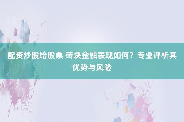 配资炒股给股票 砖块金融表现如何?专业评析其优势与风险