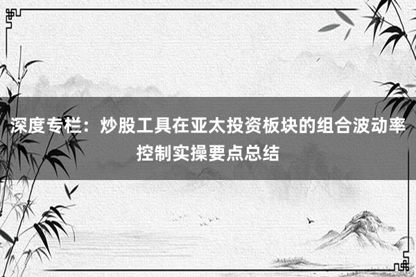 深度专栏：炒股工具在亚太投资板块的组合波动率控制实操要点总结